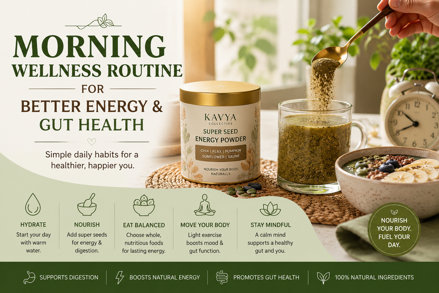 Morning Wellness Routine for Better Energy & Gut Health