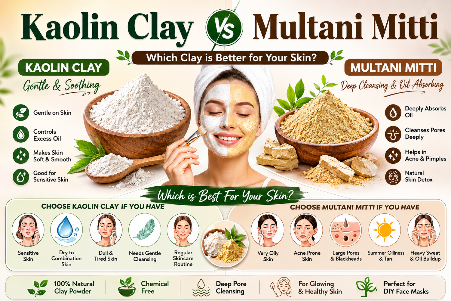 Kaolin Clay vs Multani Mitti: Complete Guide for Better Skin