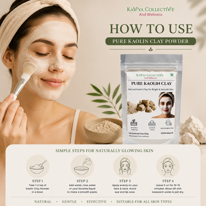 Kaolin Clay Powder for Oily Skin & Deep Pore Cleansing | Natural Face Mask Powder