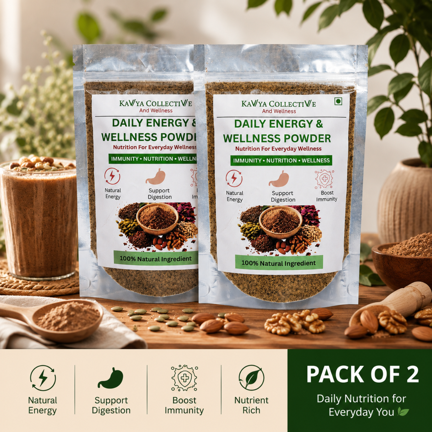Kavya Collective Daily Seed Mix Powder for Energy, Immunity & Wellness