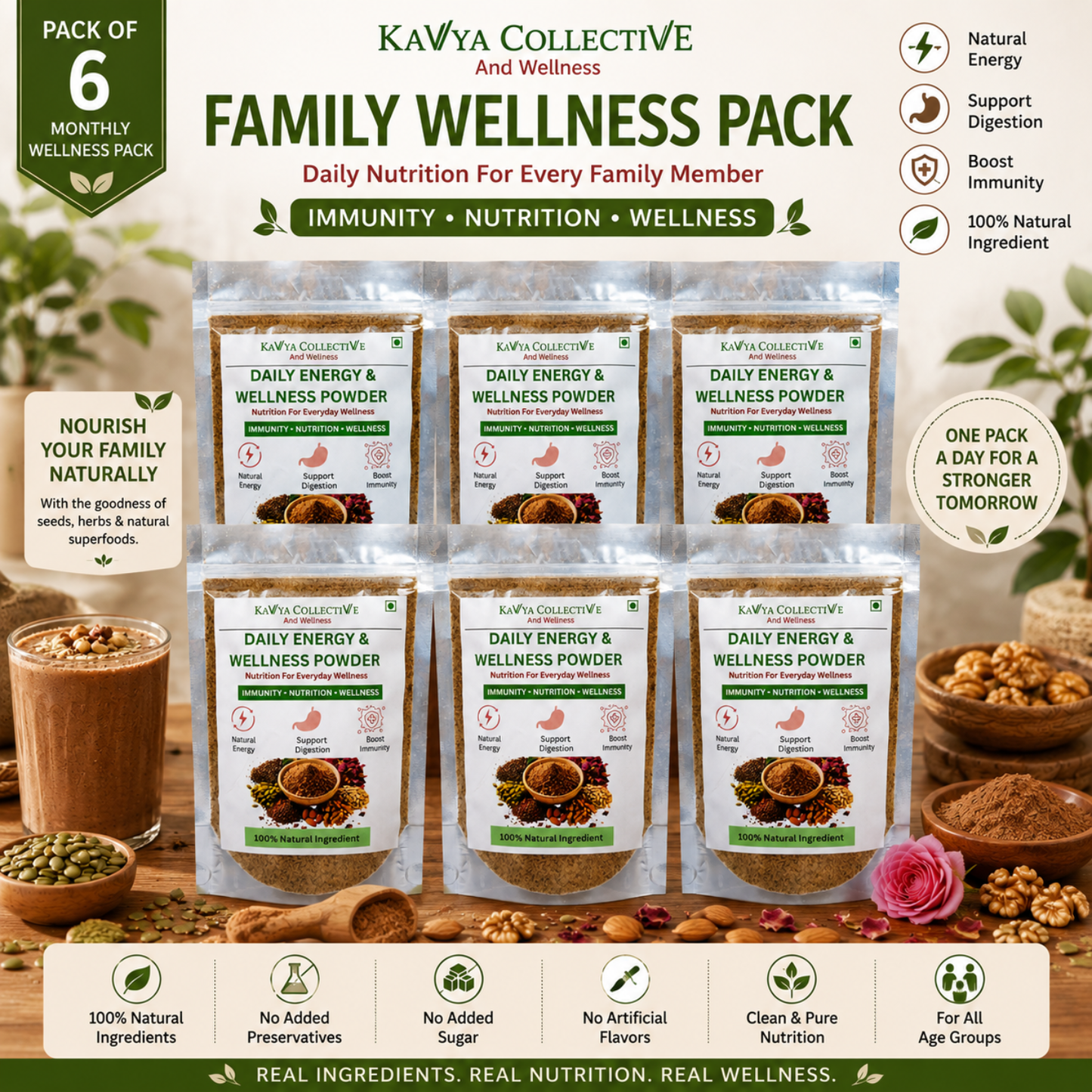 Kavya Collective Daily Seed Mix Powder for Energy, Immunity & Wellness