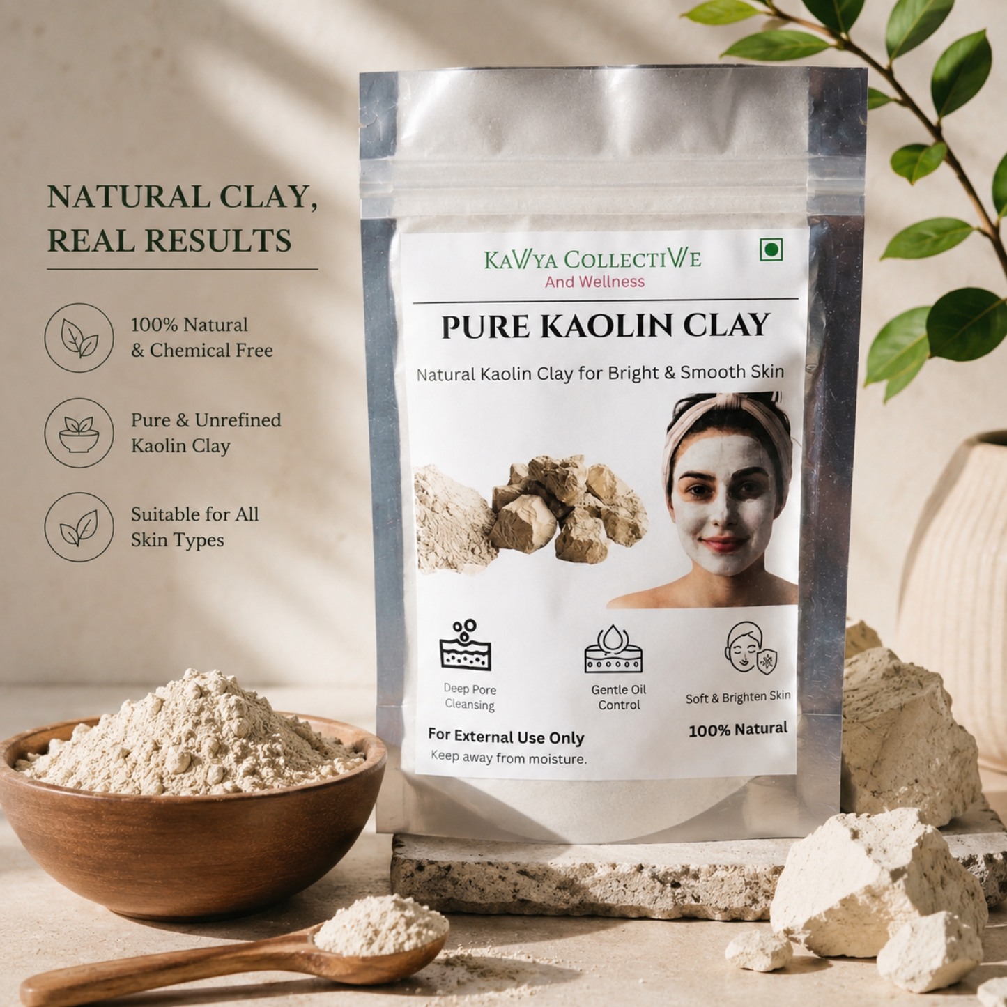 Kaolin Clay Skin Purifying Face Mask Powder | Gentle Purifying Face Mask