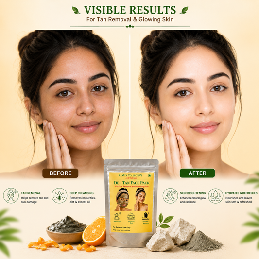 De-Tan Face Pack Powder for Tan Removal & Skin Brightening
