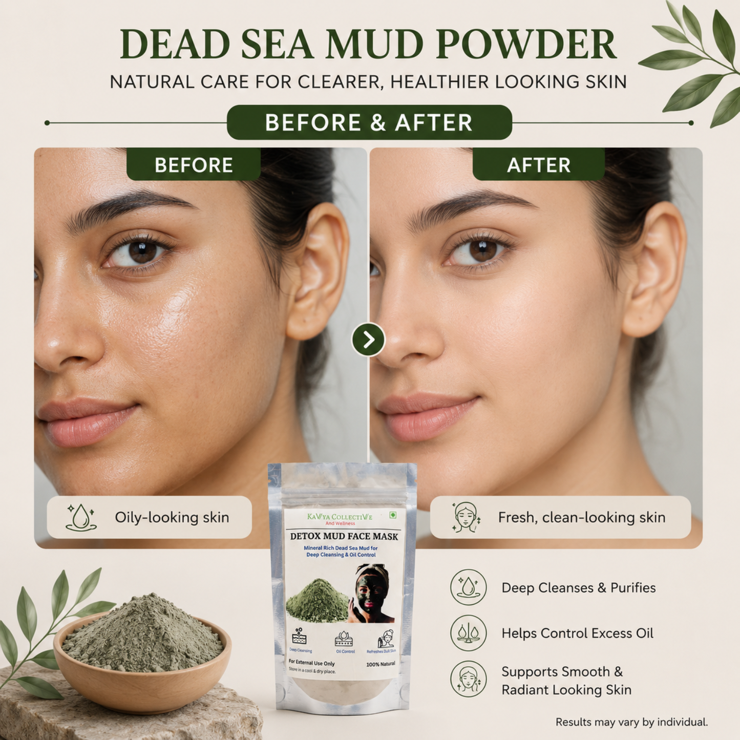 Kavya Collective Dead Sea Mud Powder for Acne & Oil Control