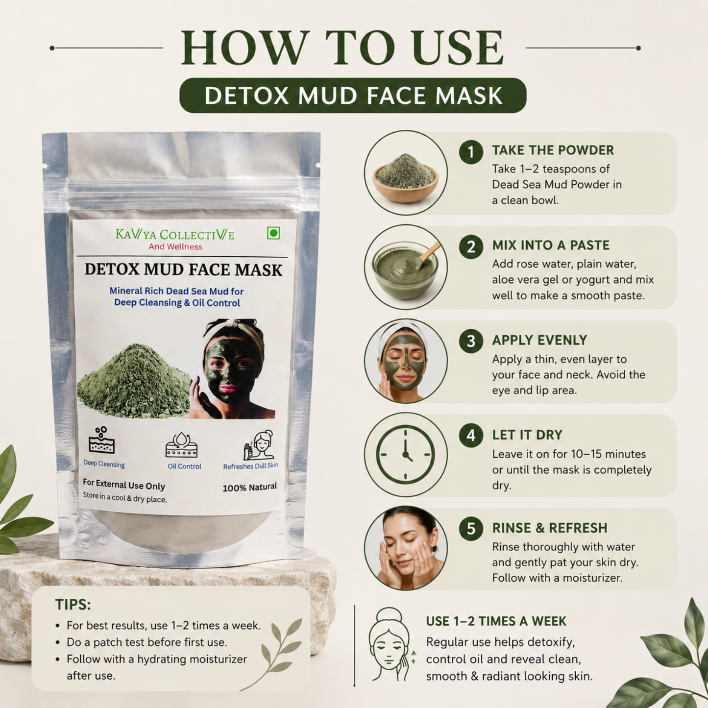 Kavya Collective Dead Sea Mud Powder for Acne & Oil Control