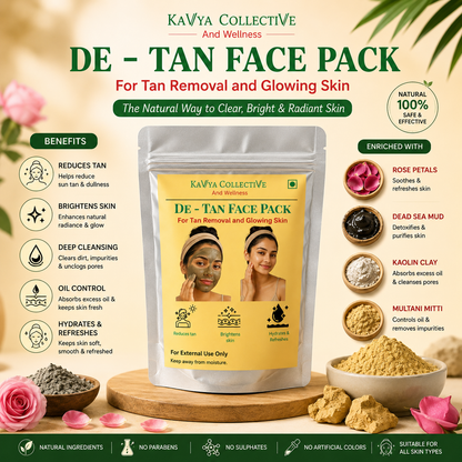 De-Tan Face Pack Powder for Tan Removal & Skin Brightening
